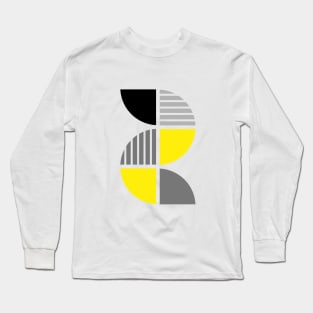 Yellow + Gray Geometric Long Sleeve T-Shirt